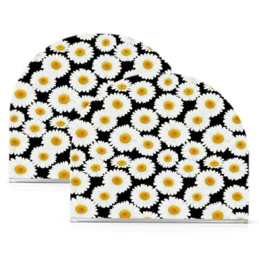 Imagem de Qilmy Suporte de guardanapo de acrílico margarida, suporte de lenços de mesa independente transparente, dispensador de papel de coquetel para cozinha, jantar, restaurante, bar, decoração, 2 unidades