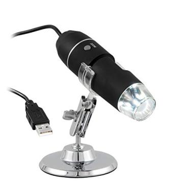 Imagem de PCE Instruments Microscópio PCE-MM 800, para inspeção eletrônica, mede até 1600 ×, máx. 1600 × 1200, com iluminação de 8 LEDs, zoom digital de 5 ×, USB e suporte