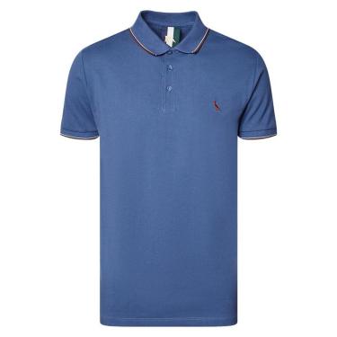 Imagem de Camisa Polo Reserva Enxuto Novo Friso Masculina Azul-Masculino