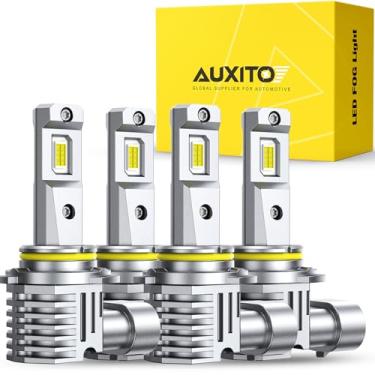 Imagem de AUXITO Lâmpada 9005/9006, 1000% mais brilhante, tamanho mini 1:1, sem necessidade de adaptador, instalação rápida de 5 minutos, sem cintilação, 99% de compatibilidade, pacote com 4