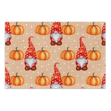 Imagem de Quebra-cabeça 500 peças para adultos presentes de tecnologia de jogo exclusivo quebra-cabeça decoração de arte pintura gnomos vermelho abóbora bolinhas 50 x 37 centímetros