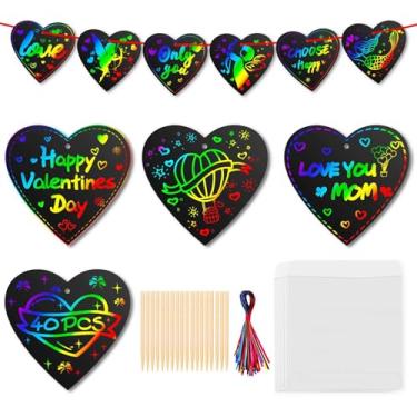 Imagem de Conjunto de 48 cartões de papel arco-íris mágicos para dia dos namorados, lembrancinhas de festa, petiscos artesanais