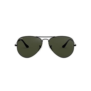 Imagem de Óculos de sol de aviador clássico Ray-Ban RB3025, preto/G-15 verde, 58 mm
