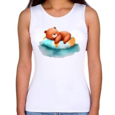 Imagem de Regata Feminina Ursinho Teddy Relaxando Na Piscina - Foca na Moda, Bra