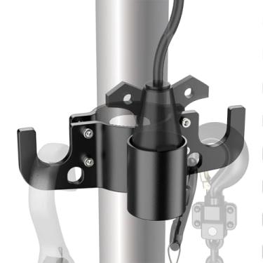 Imagem de Tiiyee Suporte de corrente de reboque, organizador de reboque de alumínio para cabo de plugue de 7 vias, capa de suporte de chicote de fios, acessórios de lingueta para trailers resistentes para