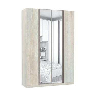 Imagem de Guarda Roupa Solteiro 4 Portas 3 Gavetas Prime Plus Alumínio Com Espelho 159 Cm Luciane Móveis