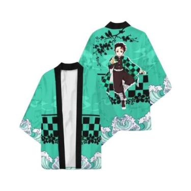 Imagem de Cardigan Unissex De Anime Japonês, Kimono De Verão, Traje Tradicional 