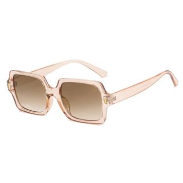 Imagem de Óculos de Sol Jelly Color Femininos com Rebites e Lentes Degradê UV400 para Homens e Mulheres, Ideais para Esportes ao Ar Livre, Corrida e Ciclismo, Cor Chá Champagne
