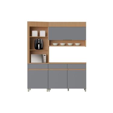 Imagem de Cozinha Modulada Nesher Realeza 3 Peças CZ105 Carvalho/Titânio