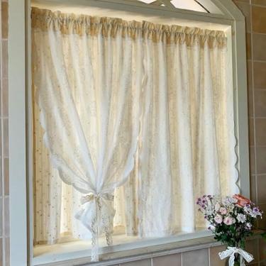 Imagem de Cortina De Cozinha, Cortinas De Camada De Duas Peças, Sanefas De Tratamento De Janela, Para Cozinha, Banheiro, Quarto, Sala De Estar (L140xA70cm/55x27,5 Pol.)