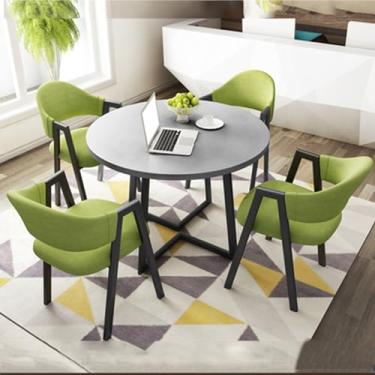 Imagem de Conjunto de mesa e cadeira de clube de recepção de escritório, mesa de negociação, mesa de centro com cadeira, pequenas mesas de conferência, conjunto de mesa de jantar para 4 (cor: 5, tamanho: 31,4
