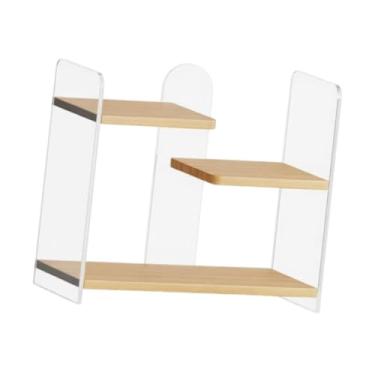 Imagem de SiaBiced Suporte de mesa para canecas, organizador multifuncional e para copos de água e café, ideal para bancadas de escritório, Cor de Madeira Plana