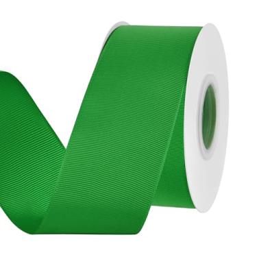 Imagem de Yamkim Fita de gorgorão verde esmeralda de 5 cm x 60 m, fita verde esmeralda para embrulho de presente, muito adequada para casamentos, decoração, buquês, artes, artesanato, costura, convites de laço
