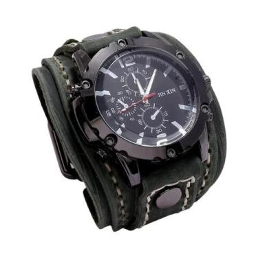 Imagem de Relógio De Quartzo Estilo Punk Masculino Luxuoso Com Pulseira De Couro