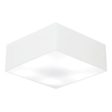 Imagem de Plafon Para Sala Quadrado SL3001 Cúpula em Tecido - Vivare, Branco, 11