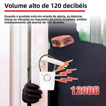 Imagem de Alarme De Porta Ajustável De 120dB Para Viagens, Proteção Pessoal Em H