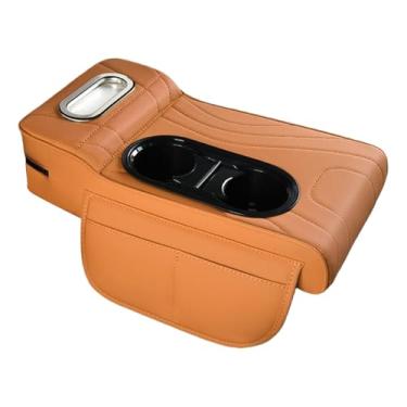 Imagem de Caixa de armazenamento de apoio de braço de , almofadas de couro para descanso de braço | Almofada multifuncional de apoio de braço de couro sintético com suporte de copo - para veículo SUV