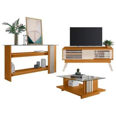 Imagem de Rack Bancada com Aparador e Mesa de Centro Frizz 1.5 Cinamomo Off Whit