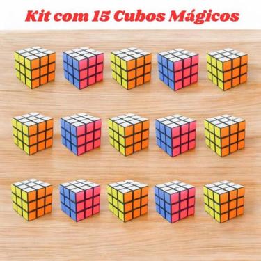 Imagem de Kit 15 Cubos Mágicos 3x3 Clássico Atacado - Sem Marca