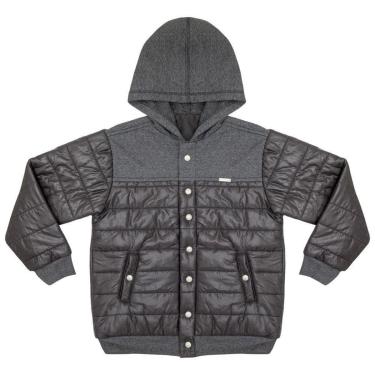 Imagem de Jaqueta Juvenil Look Jeans Puff Preta - PRETO - 10-Masculino
