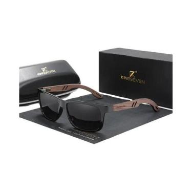 Imagem de Óculos De Sol Polarizados Masculinos KINGSEVEN TR90 Em Madeira De Nogu