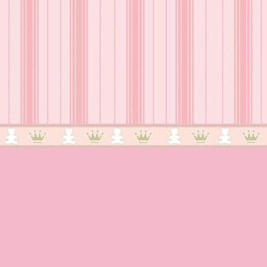 Imagem de Papel De Parede Urso E Coroa Rosa Quarto Infantil Decorativo