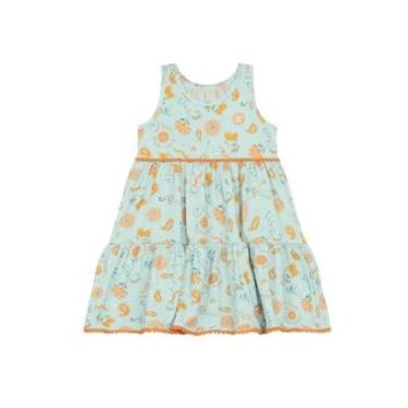 Imagem de Vestido infantil menina de florzinhas Brandili -Verde-Feminino