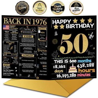 Imagem de Cartão de Aniversário Joycard 50 Anos - De Volta a 1976 com Envelope