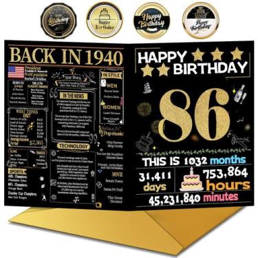 Imagem de Cartão de Aniversário Joycard 86º com Envelope 20x25 cm