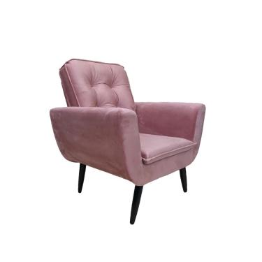 Imagem de Poltrona Saturno Para Sala De Estar Quarto Escritório Tecido Suede Rosa Rud House