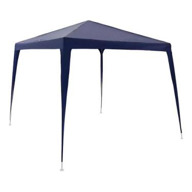 Imagem de Tenda Gazebo Azul Polietileno 3x3 Metros Desmontável Jau Pes