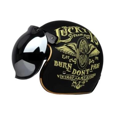 Imagem de Capacete De Motocicleta Vintage 3/4 Aberto Para Homens E Mulheres, Clá