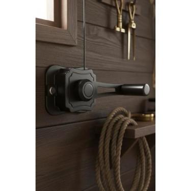 Imagem de Manivela Varal Teto/Quintal Trava Preta Alumínio 35kg - Congratulation