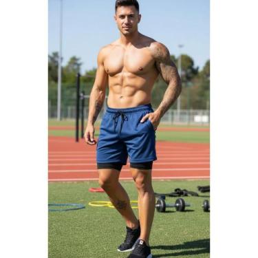 Imagem de Short Duplo Academia Corrida 2 Em 1 Masculino Conforto - Congratulatio
