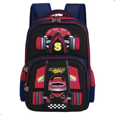 Imagem de Mochila Para Meninos Carro com Design 3D Bolso para Garrafa - M3M, Uni