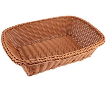 Imagem de Cesta retangular para pães em polipropileno marrom -Dynasty, 3 meses p