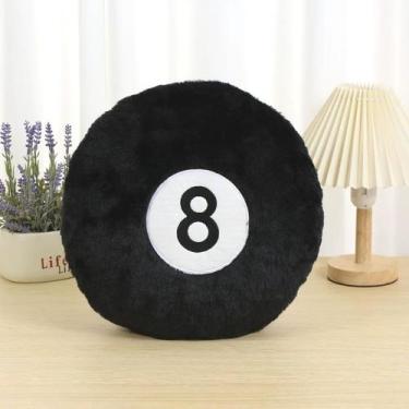 Imagem de Almofada de bilhar de pelúcia com 8 bolas AUCOOMA preta de 35 cm de di