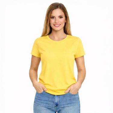 Imagem de Camiseta Feminina Algodão Básica Casual Confortável Dia a Dia-Feminino