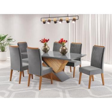 Imagem de Mesa de Jantar Retangular Encantare com 6 Cadeiras Madeira Maciça Vega