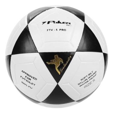 Imagem de Bola Futevôlei Poker Vulcanizada Rio - Branco+Preto - Único, Único