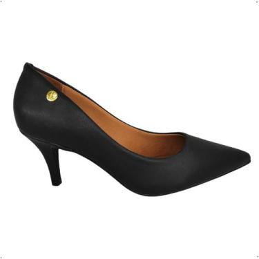 Imagem de Sapato Scarpin Vizzano Salto medio Feminino Bico Fino 7,5cm, 37, Preto
