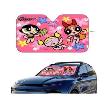 Imagem de Protetor Solar Para Carro Das Meninas Powerpuff, Protetor De Para-bris