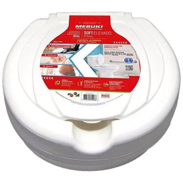 Imagem de Assento Elevado Vaso Sanitário Oval Soft com Tampa 7,5cm - Mebuki
