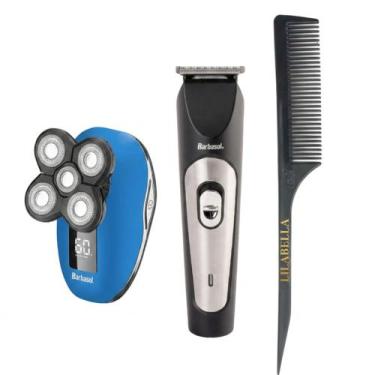 Imagem de Kit Barbeador de Cabeça 9000BS + Máquina Acabamento + Pente - Barbasol