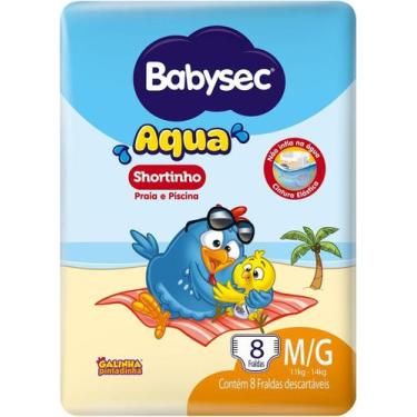 Imagem de Fralda Descartável Babysec AQUA SHORTINHO GALINHA PINTADINHA M/G 8 Uni