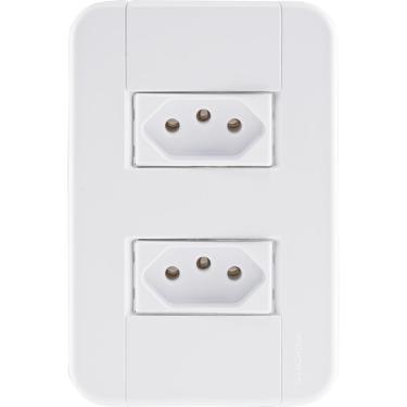 Imagem de Conj 4x2 2 Tomadas 2p+t 20 A 250 V Tramontina Tablet Branco