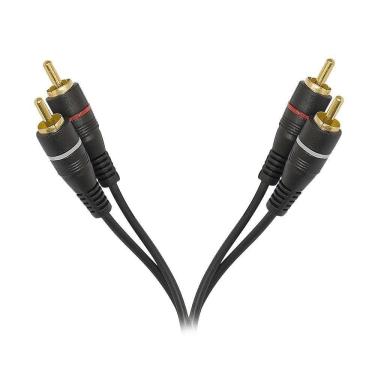 Imagem de Cabo De Audio Evus Standard C-018 Gold 2Rca+2Rca Macho 3Metr