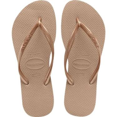 Imagem de Chinelo Havaianas Feminino Slim Grade Marrom - 4000