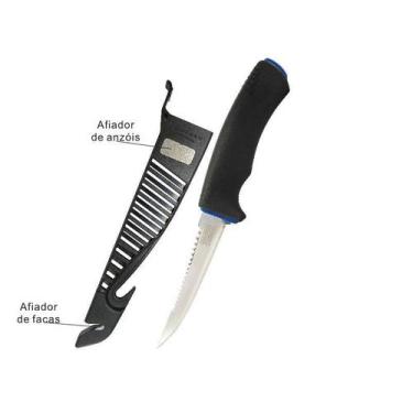 Imagem de Faca Marine Sports Fileteira Knife 4 Ms-Fk05b Com Afiador, Bainha E La