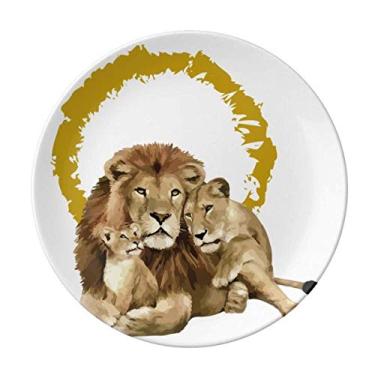 Imagem de Feline Lions – Prato feroz para anel decorativo de porcelana